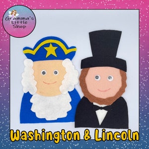 George Washington and Abraham Lincoln Felt Patterns, Presidents Day Pattern, DIY Felt Pattern for Felt Board Pieces.