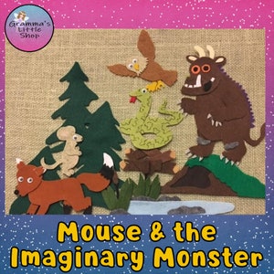Mouse and the Imaginary Monster Felt Story Pattern - PDF PATTERN ONLY - Instant download