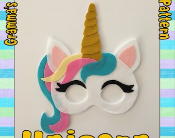 Unicorn Mask Pattern - PDF Downloadable Pattern Only