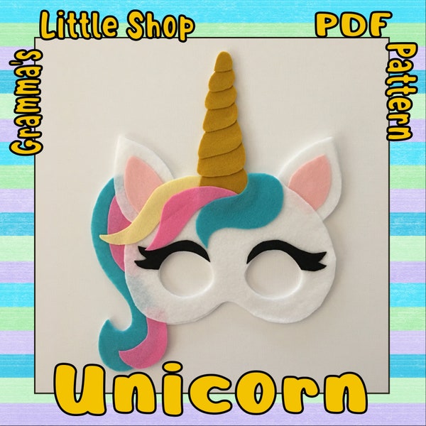 Unicorn Mask Pattern - PDF Downloadable Pattern Only