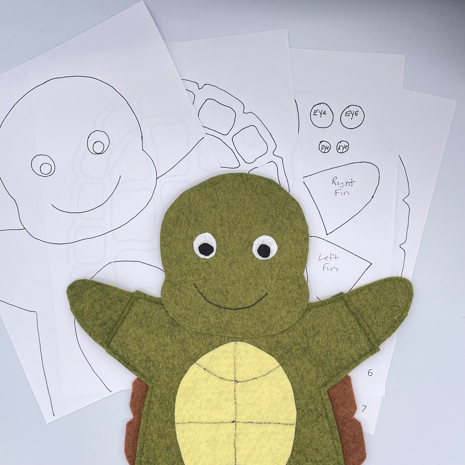 Turtle Hand Puppet Sewing Pattern, Easy Felt DIY (PDF Pattern) - Etsy