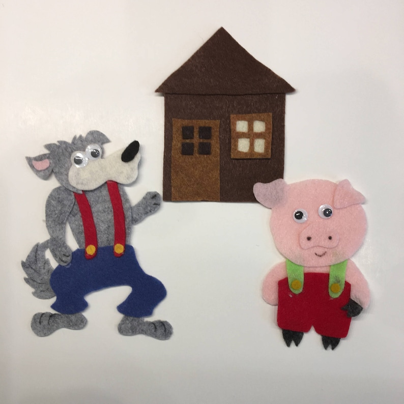 3 Little Pigs and the Big Bad Wolf Felt Board Pattern PDF