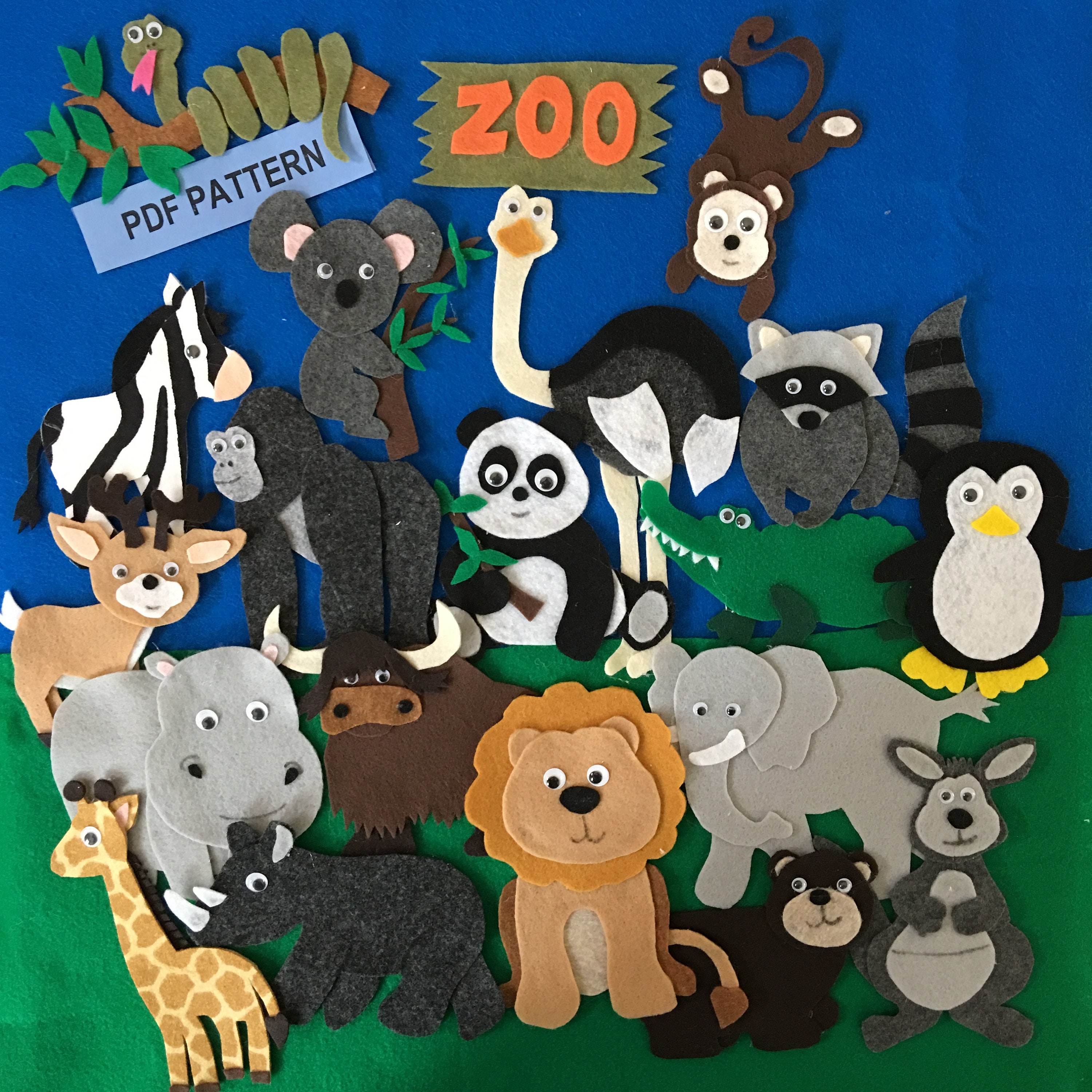 Zoo Animals Felt Board Flannel Board Home School Etsy