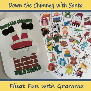 Santa's Chimney Flisat Insert, Christmas Sorting Activity (PDF Printable)