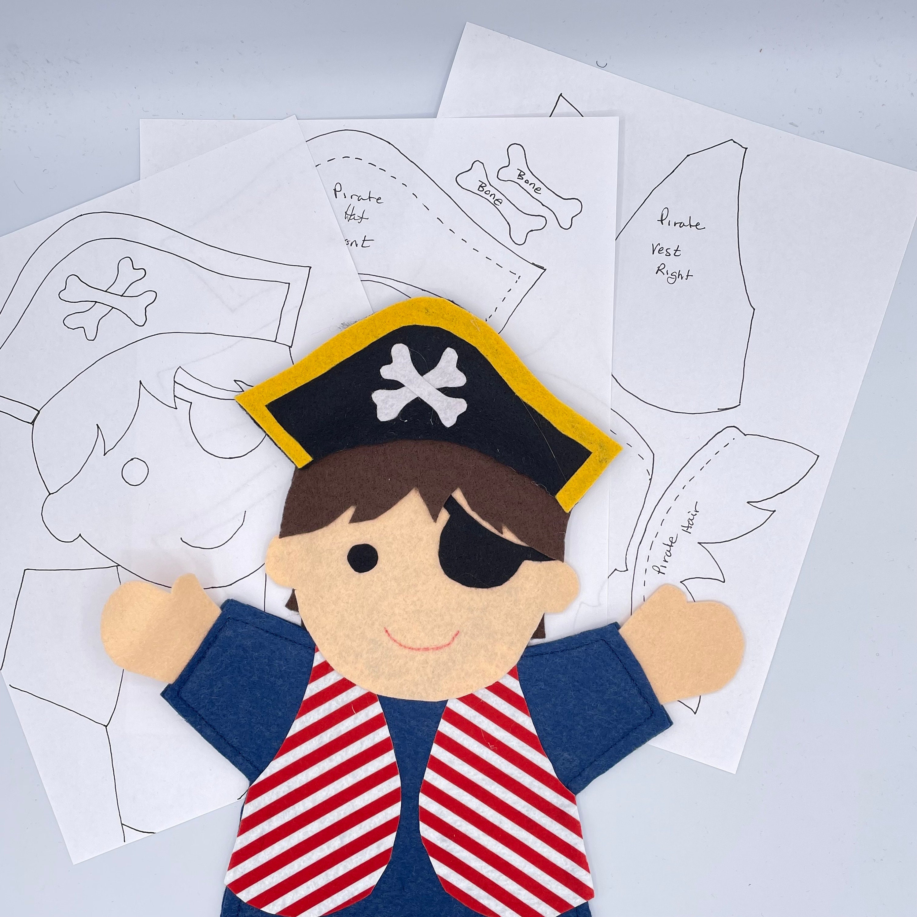 Marioneta De Mano Pirata Para Contar Historias | Títere De 38 Cm Para Niños Y Adultos | Juguete De Teatro Y Cuentacuentos