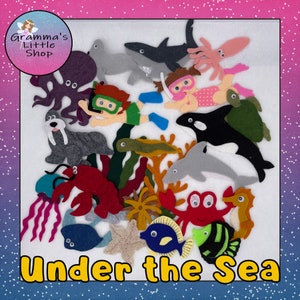 Under the Sea Felt  Board Pattern, Fish, Shark, Whale, and Other Sea Creatures, DIY Pattern Only