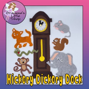 Hickory Dickory Dock Nursery Rhyme DIY Pattern for Interactive Felt Board Play