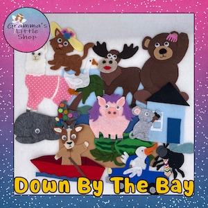 Down By The Bay, Felt Pattern, DIY Pattern for Felt Story  -  Pattern Only