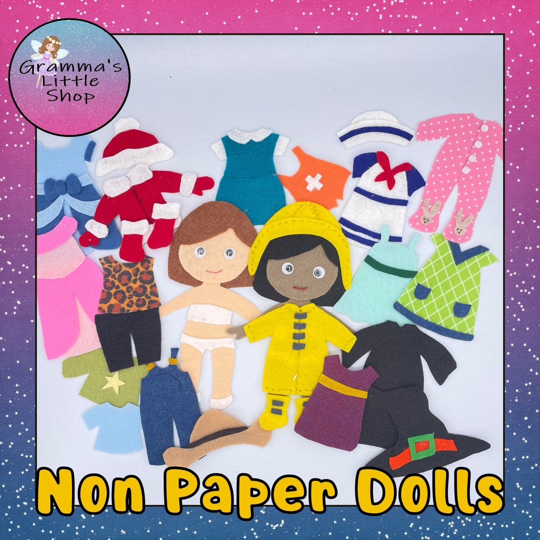 Non Paper Felt Doll Pattern, DIY Pattern for Doll and Clothes for Felt ...