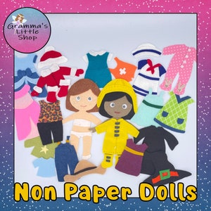 Non Paper Felt Doll Pattern, DIY Pattern for Doll and Clothes for Felt Board -  PDF Pattern Only