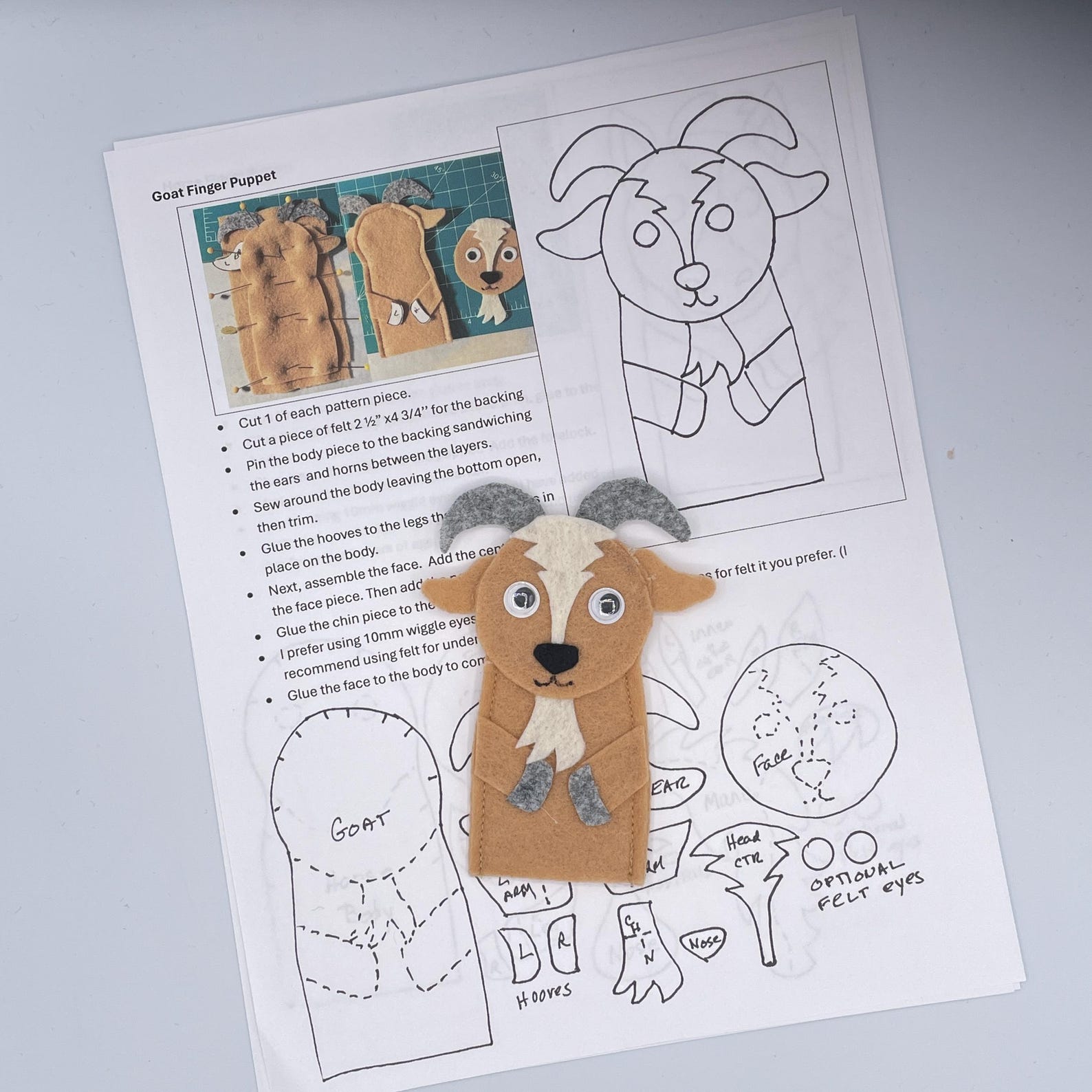 Farm Animal Finger Puppet Sewing Pattern, Set 1 (PDF Pattern) - Etsy
