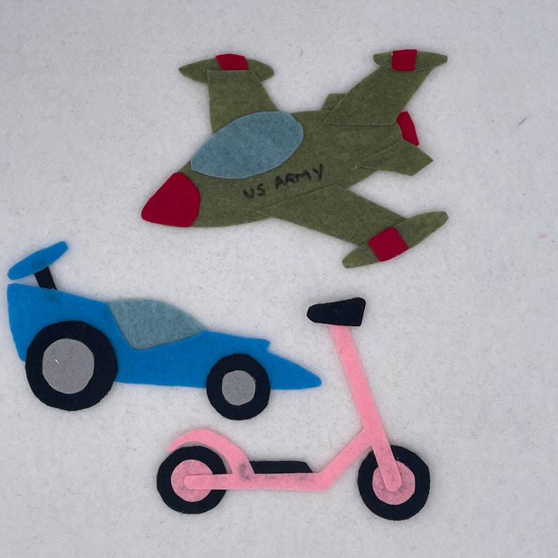 Wheels and Wings Felt Board Pattern, Felt Pattern for Motorcycle, Bike