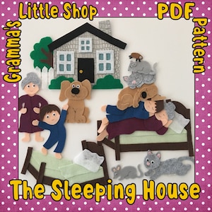 The Sleeping House Felt Story PDF Muster - Muster nur die Muster nicht ein fertiges Produkt
