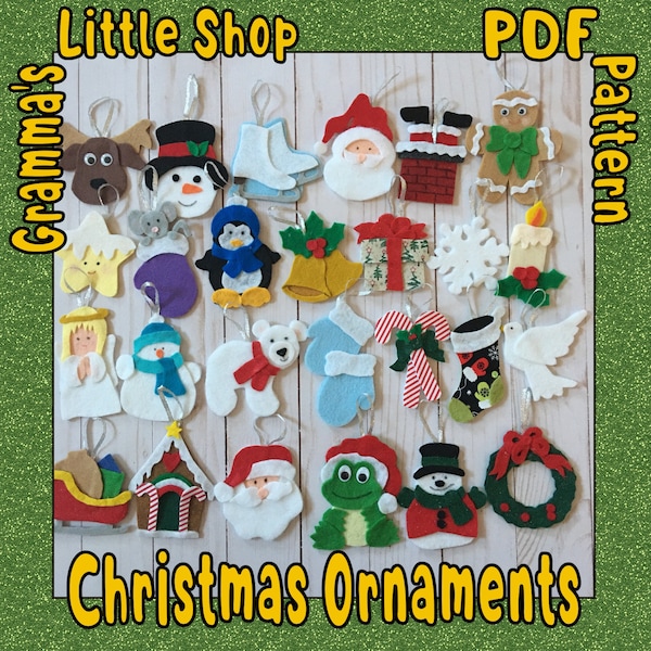 Felt Christmas Ornament Patterns Etsy