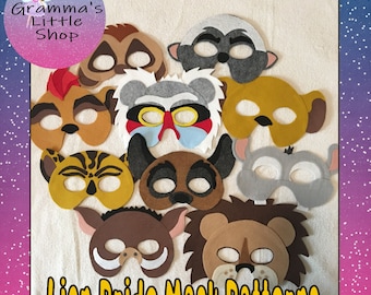 Lion Mask,  Lion Pride,  Mask Patterns for Pretend Play, - PDF PATTERN ONLY