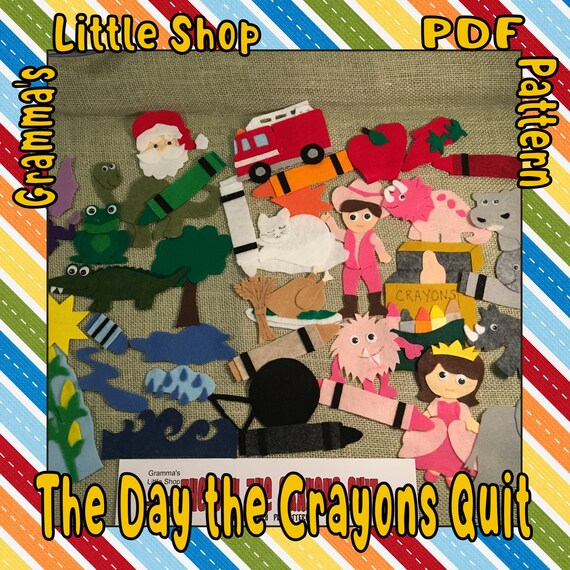 Toys & Games Toys The Day the Crayons Quit Felt Story Set