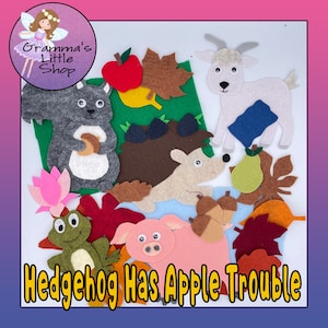 Hedgehog Has Apple Troubles Felt Story Pattern - DIY Felt Story Pattern for Kids