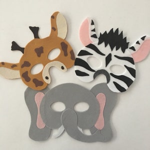 Elephant mask, Giraffe Mask, Zebra Face Mask, Mask Pattern PDF, Pretend Play, Easy DIY pattern PDF Pattern Only image 6
