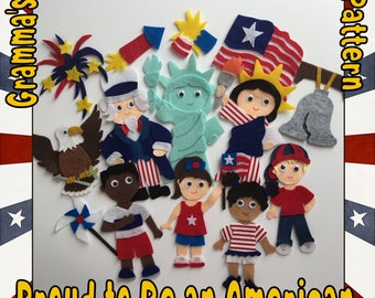 Proud to Be an American, Felt Story Pattern, DIY Pattern, Felt Board Story - Downloadable Pattern Only