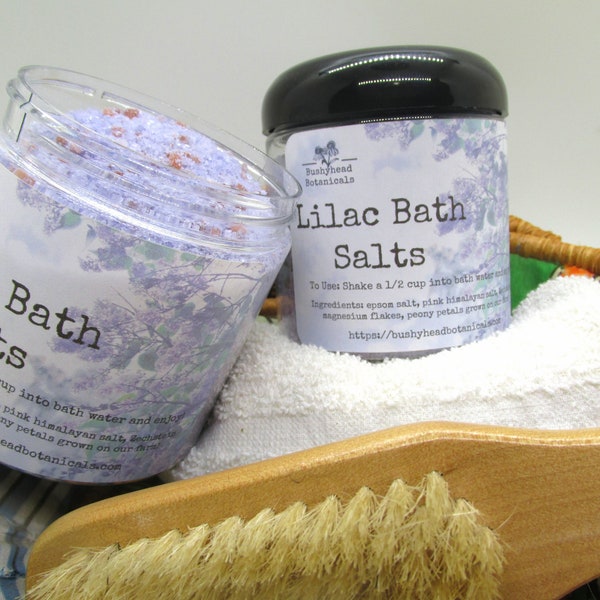 Lilac Bath Salts,Lilac Salt Soak,Botanical Bath Salts,Natural Bath Salts,Spa Gift,Tub Soak,Bath Soak