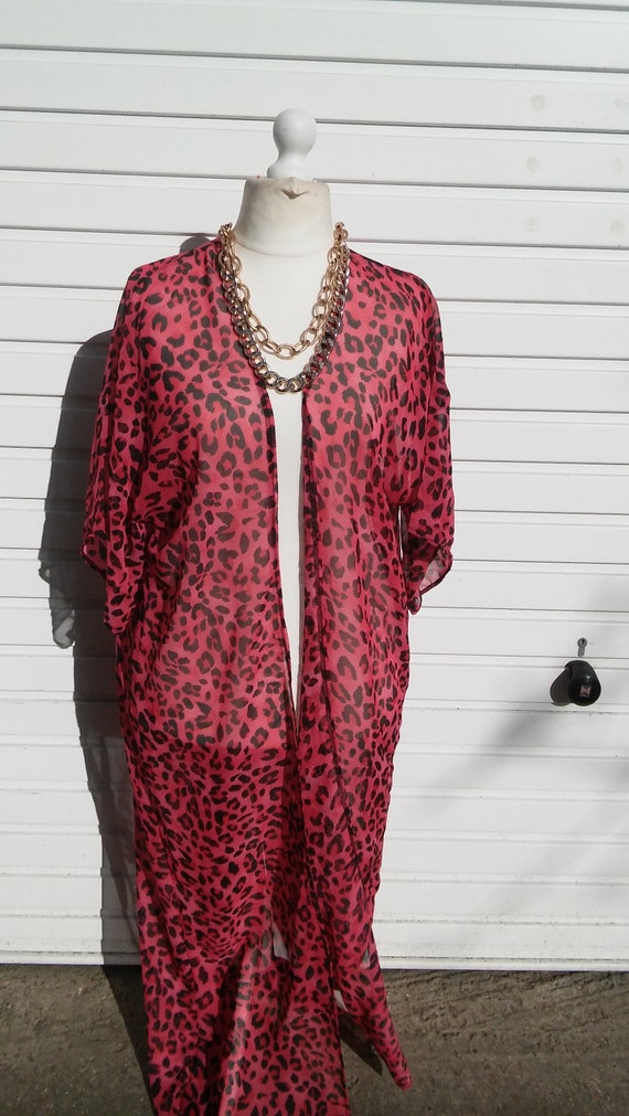 Size Long Kimonosun Up Light Jacket Duster Red | Etsy