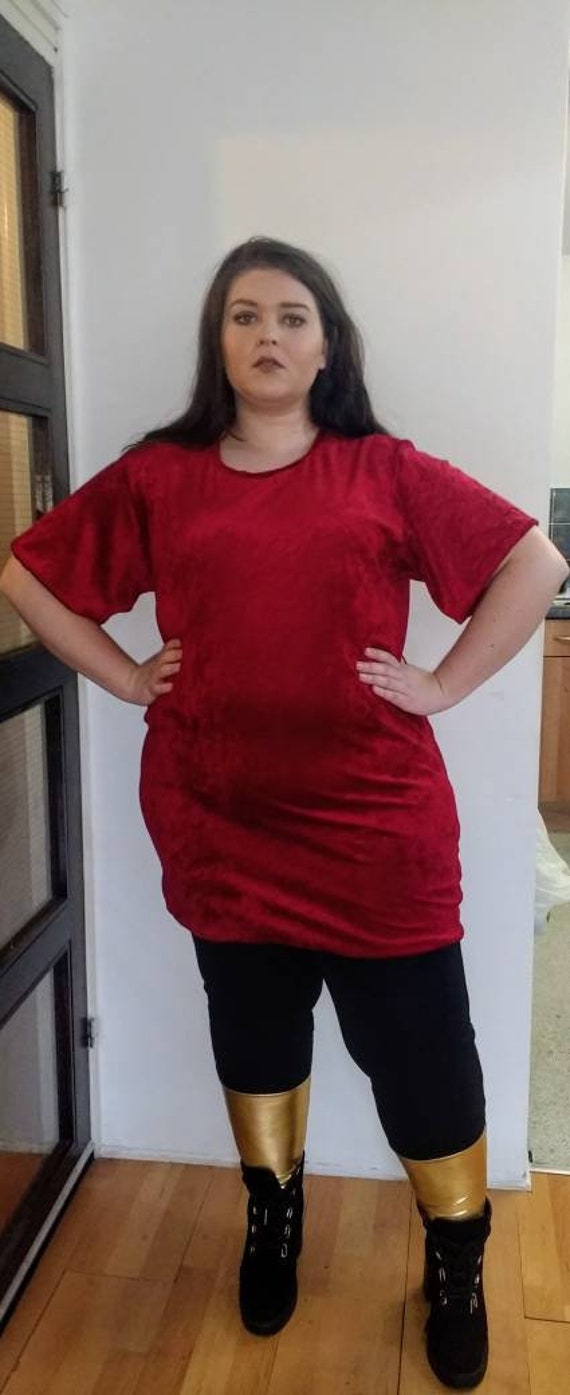 plus size red velvet top