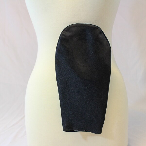 Open Bottom Black Satin Ostomy Bag Cover Stoma Colostomy Pouch