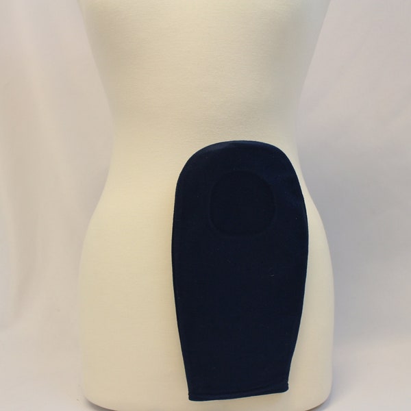 Open Bottom Navy Brushed Tricot Ostomy Bag Cover Stoma Colostomy Pouch