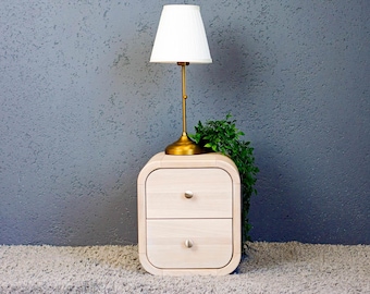 Bedside table pair, Set of Nightstands Whitened Oak with 2 soft drawers, pair of Bedside Tables, Bedroom Storage, Console Table, End Table
