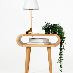 Pair of Side Tables, pair of Bedside Tables, Art deco bedsides with shelf, Nightstand, End table Sofa Table, Solid wood handmade furniture