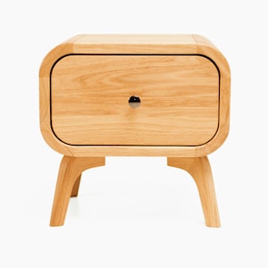 Wood Bedside Table with a soft close drawer, Solid Oak Nightstand, End Table, Side Table, Nightstand, Custom Handmade Bedroom furniture