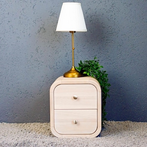 Bedside table pair, Set of Nightstands Whitened Oak with 2 soft drawers, pair of Bedside Tables, Bedroom Storage, Console Table, End Table