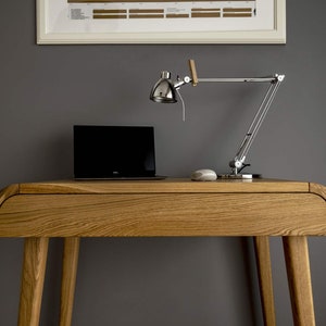 Small Computer Desk with drawer, Mid century Desk, Solid Oak Desk, Office Desk, Industrial Desk, Writing Desk, Small handmade Work Desk