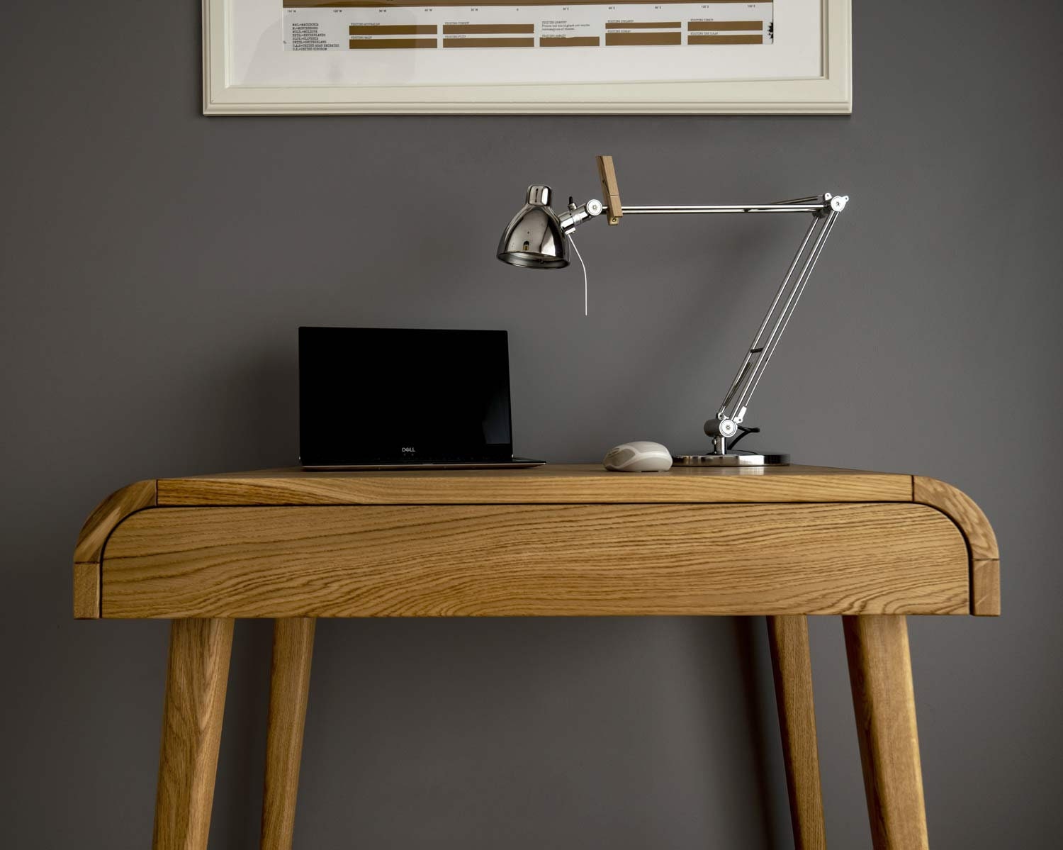 Small Computer Desk With Drawer Mid Century Desk Solid Oak 