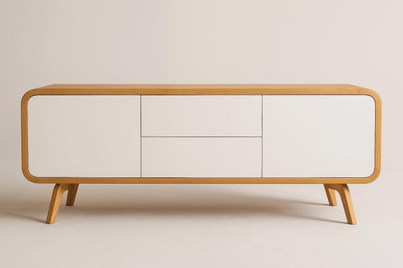 Sideboard, Low Dresser, Credenza TV Stand vinyl record storage Media Console with drawers Modern Mid century Handmade Custom Furniture