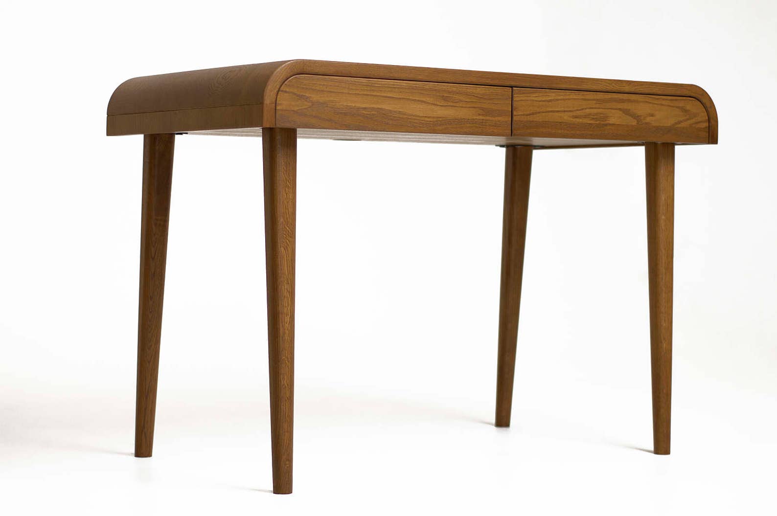 Large Wooden Computer Desk With Two Drawers, Mid Century Desk, Solid