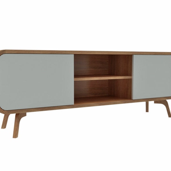 Retro Tv Stand Wood Etsy