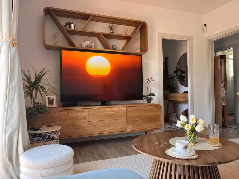 Plattenaufbewahrung, offenes Sideboard, Plattenspieler, Sideboard mit Regal, Bücherregal, Bücherregale, Aufbewahrungsregal, Aufbewahrungseinheit Bild 7