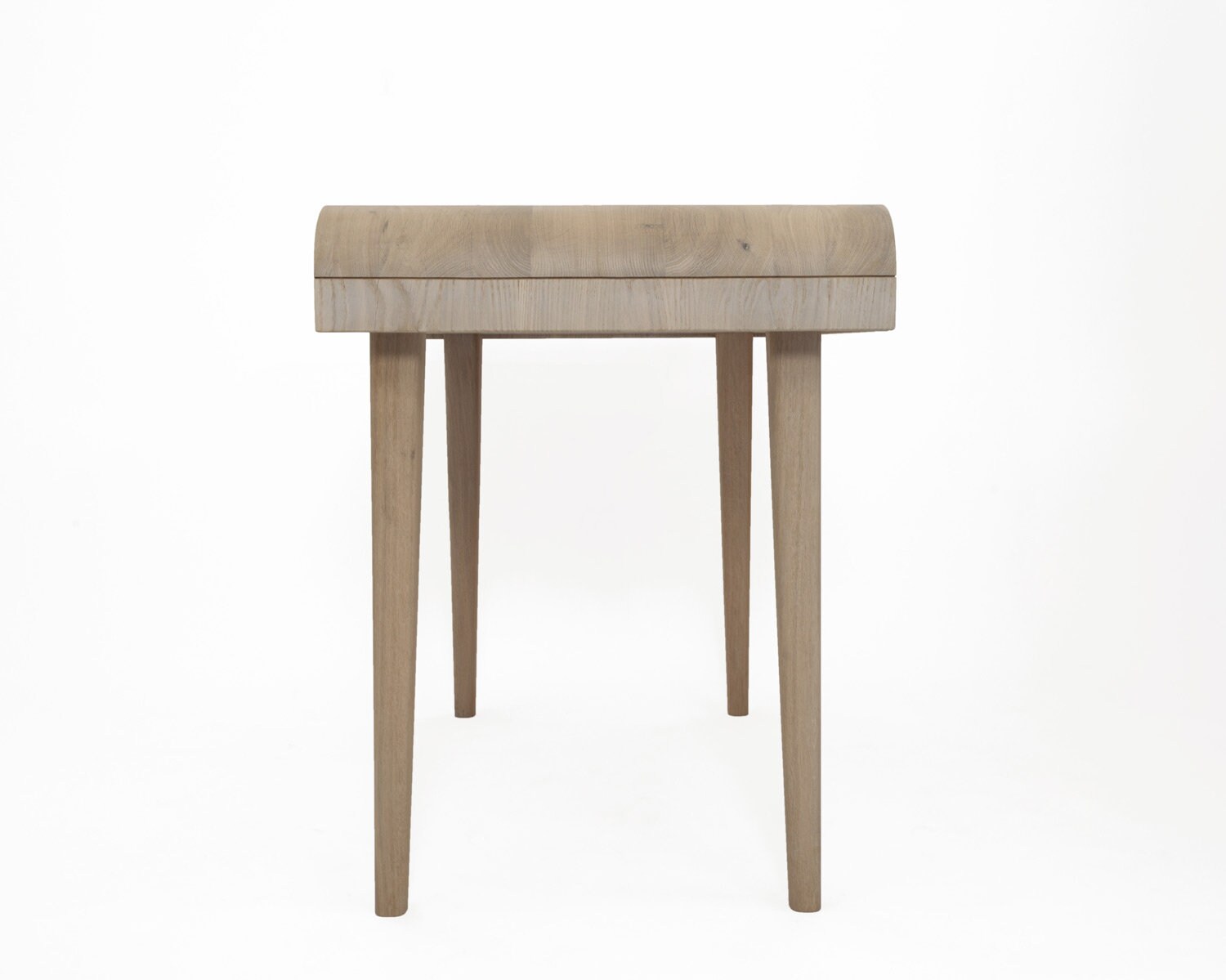 Small Computer Desk With Drawer in Whitened Oak Mid Century Etsy