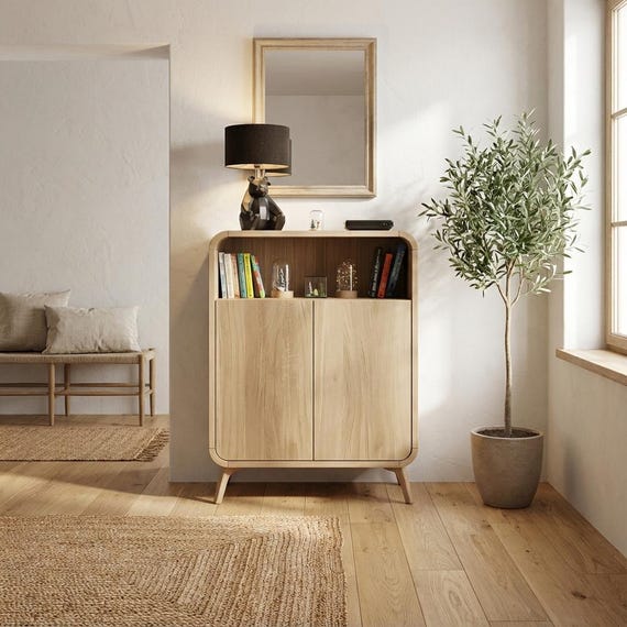 Eichenholzschrank - Moderner Eingangsbereich - Wohnzimmer Sideboard