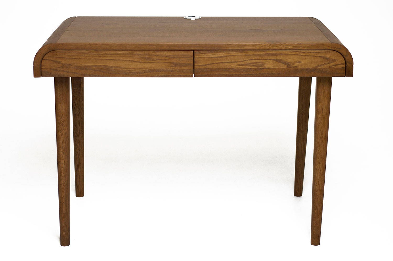 Large Wooden Computer Desk With Two Drawers, Mid Century Desk, Solid