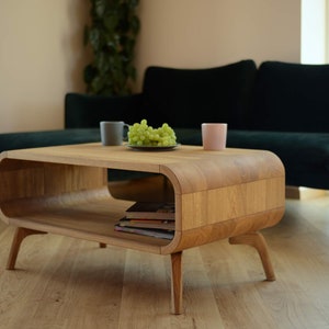 Coffee Table in solid wood, Mid Century Wood Coffee table, Sofa Table, Low Coffee Table in Oak, modern coffee table, Handmade Oak furniture