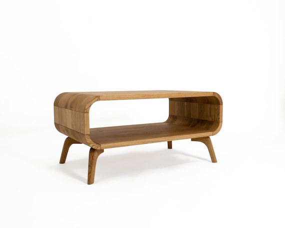 Solid wood coffee Table, Mid Century Wood Coffee table, Sofa Table, Low Coffee Table in Oak, modern coffee table, Handmade, In Stock
