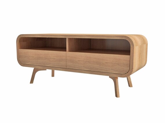 Small Tv Stand Vinyl Record Storage In Solid Oak With Soft Etsy