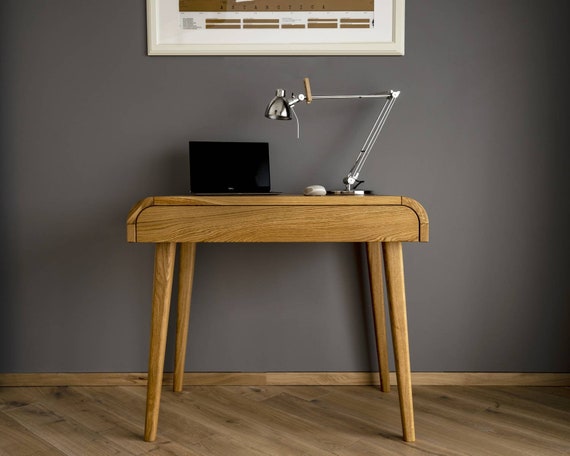 Artisan Solid Oak Wood Desk Computer Desk Home Office Etsy