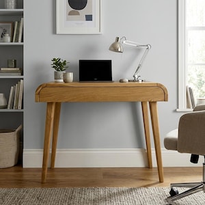 Small Computer Desk with drawer, Mid century Desk, Solid Oak Desk, Office Desk, Industrial Desk, Writing Desk, Small handmade Work Desk