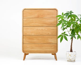 Wood Dresser, Bedroom Chest of Drawers, Bedroom Dresser, Solid Wood Tall Dresser, Cupboard, Credenza, Buffet, Handmade modern oak furniture