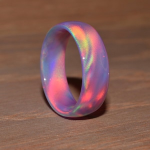 Dreamy lavender solid nebula opal ring image 1