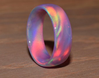 Dreamy lavender solid nebula opal ring