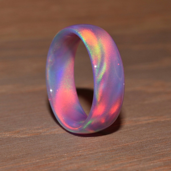 Dreamy lavender solid nebula opal ring